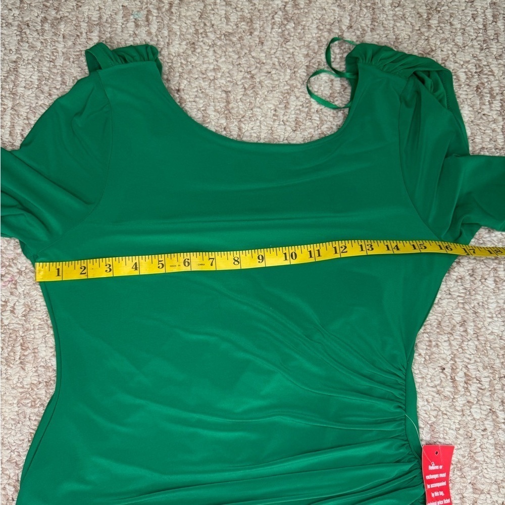 Marina Elegant Green Long Sleeve Dress Size 6. A43 - Picture 14 of 16